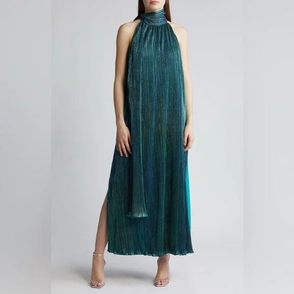 NWT Black Halo Eve Henna Metallic Shift Gown - Picture 1 of 6